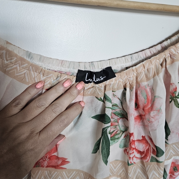 Lulu's Floral Print Summer Dress SZ L - Picture 4 of 7